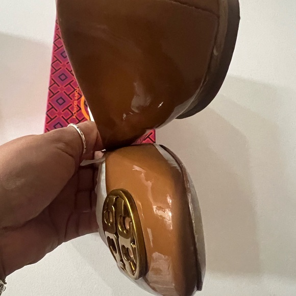 Tory Burch Brown Flats with Gold Accents - Picture 2 of 4